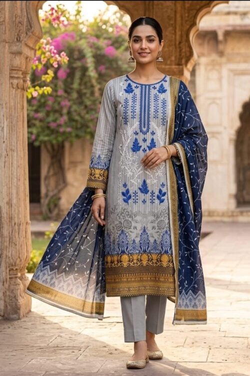 Deep Forest UNSTITCHED 3PC EMBROIDERED LAWN SUIT