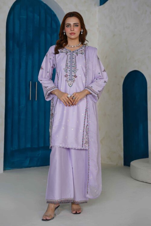 Lilac Aura STITCHED 3PC EMBROIDERED LAWN SUIT